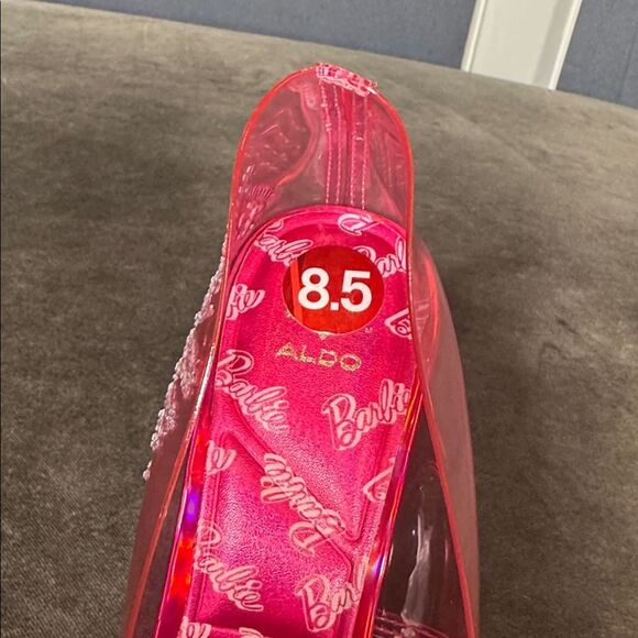 Barbie x ALDO Barbiestessy Collection Pink Translucent Pointed Toe Pumps 8.5 NEW - Picture 13 of 15
